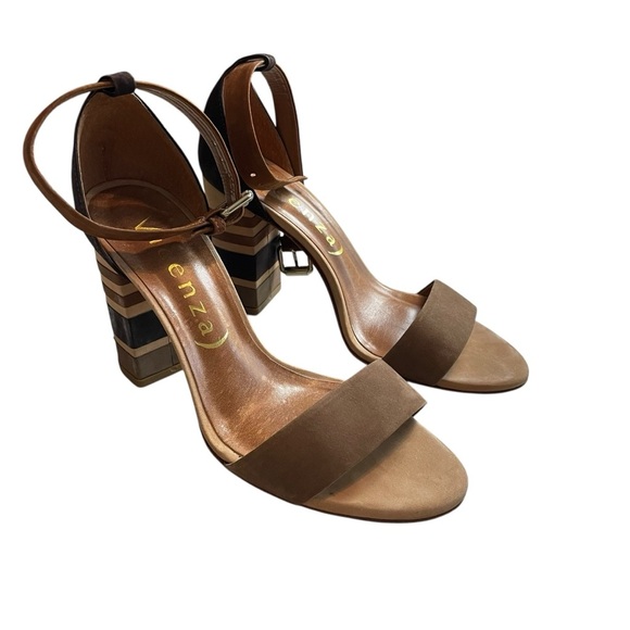 Vicenza Brown Leather Ankle Strap Sandals Block Heel Made in Brazil Size 36 - Picture 2 of 8